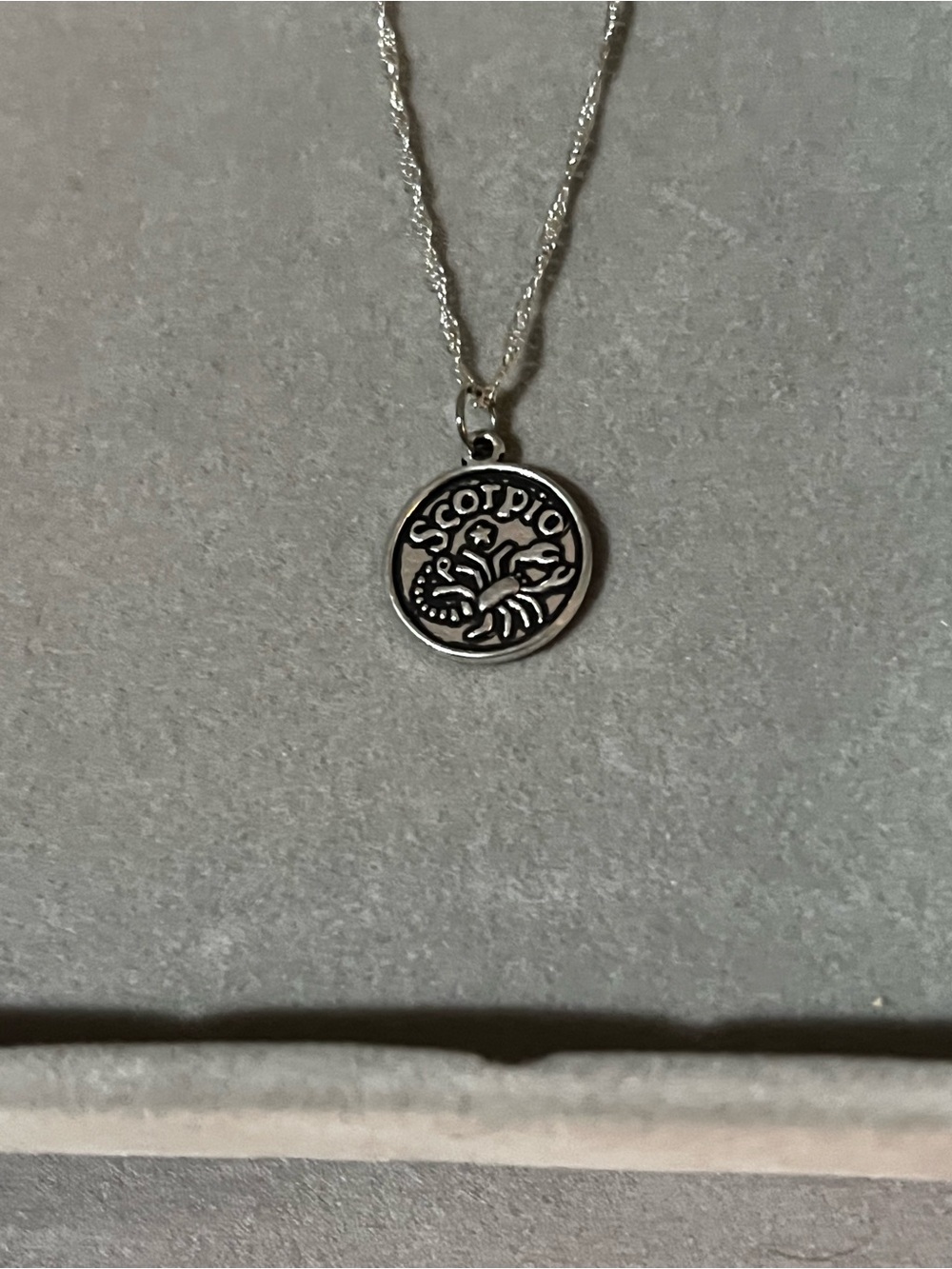 Sterling Silver Chain with Scorpio Zodiac Pendant Necklace